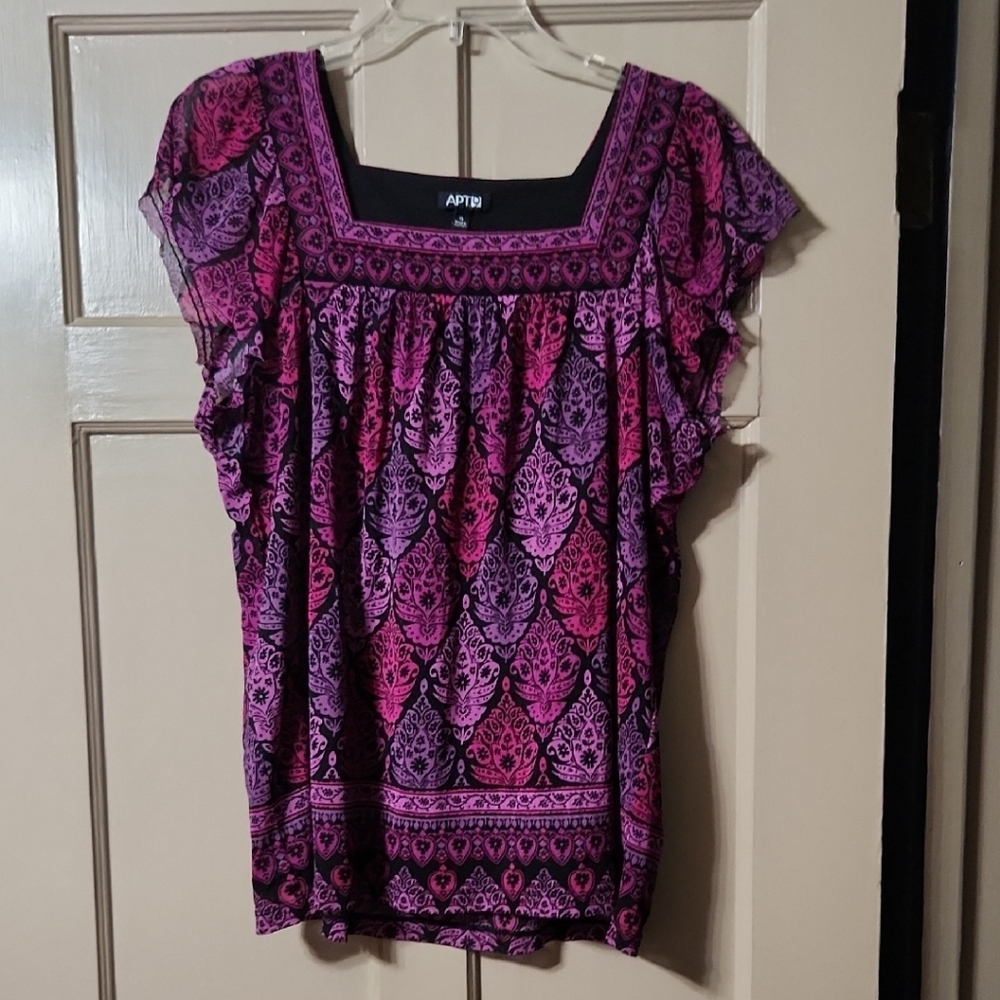 Apt. 9 Fuchsia and Violet Blouse